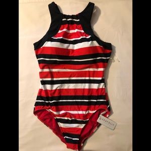 SEAFOLLY Walk the Line Red/Black 1pc Swimsuit